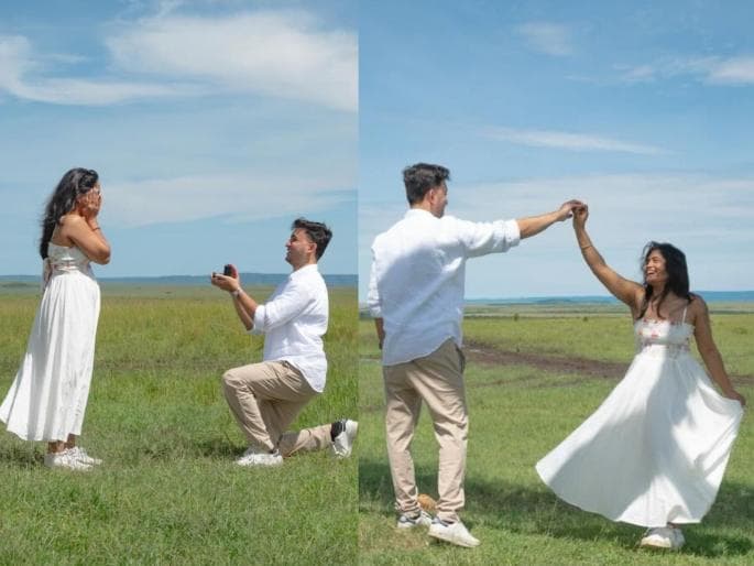 शरयू डेटचा स्वप्नवत प्रस्तावः गायक केनियामध्ये प्रियकर विभास वातावेशी साखरपुडा करतो