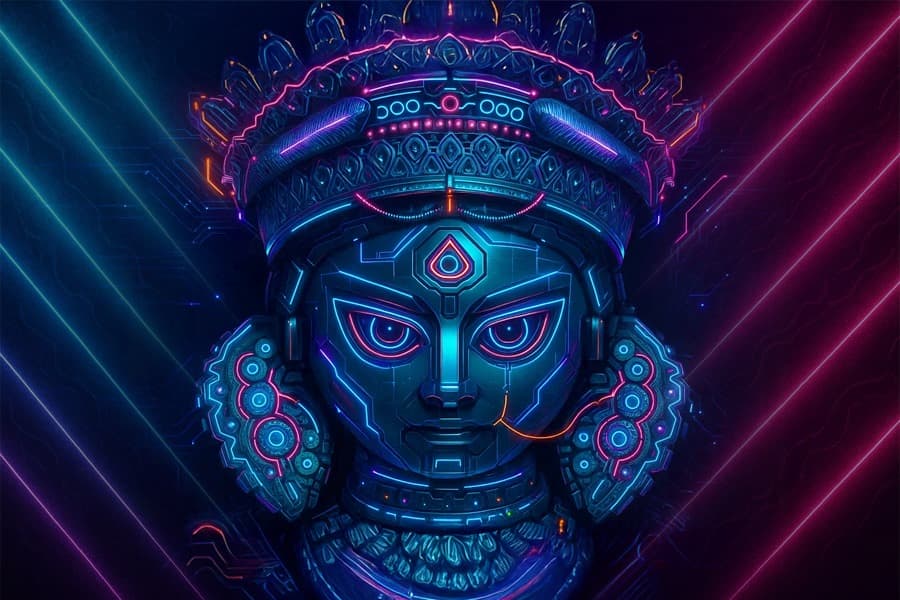 প্রযুক্তি ঐতিহ্যের সঙ্গে মিলে যায়ঃ কলকাতার দুর্গাপূজা উদযাপনের প্রতিফলন